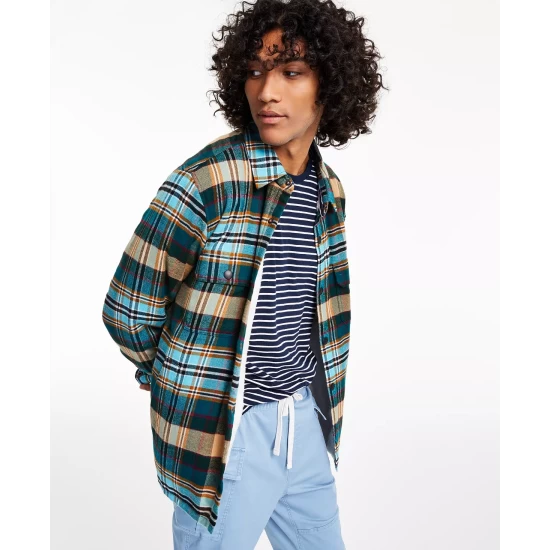 Hot Sale π Sun + Stone Men's Hardy Plaid Flannel π Shirt Jacket, Created For Macy's Sea Cave π₯° 6 Hot Sale π Sun + Stone Men's Hardy Plaid Flannel π Shirt Jacket, Created For Macy's Sea Cave π₯° - Image 4