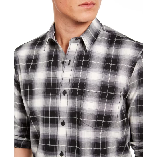 Best Sale π Sun + Stone Men's Will Plaid π Shirt, Created For Macy's Deep Black β 6 Best Sale π Sun + Stone Men's Will Plaid π Shirt, Created For Macy's Deep Black β - Image 4