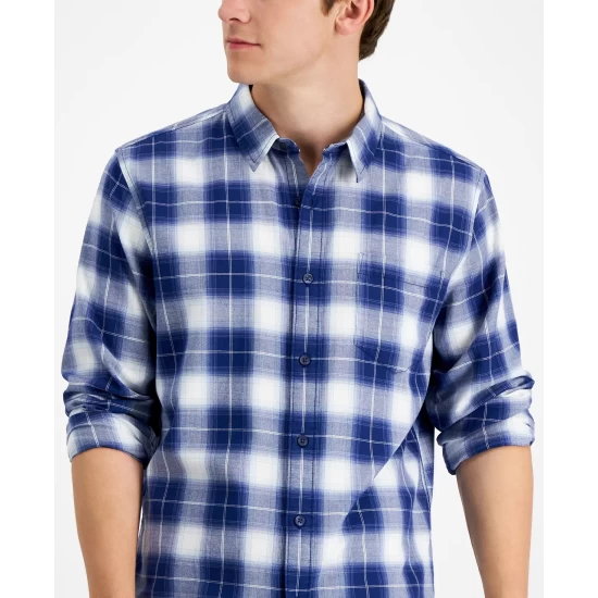 Best Sale π Sun + Stone Men's Will Plaid π Shirt, Created For Macy's Deep Black β 7 Best Sale π Sun + Stone Men's Will Plaid π Shirt, Created For Macy's Deep Black β - Image 5