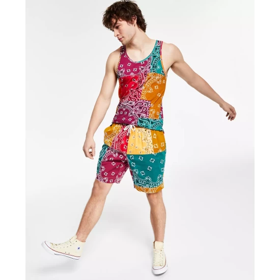 New π₯° Sun + Stone Men's Marcus Straight-Fit Colorblocked Bandana-Print Patchwork Pants Multi Bandana π 6 New π₯° Sun + Stone Men's Marcus Straight-Fit Colorblocked Bandana-Print Patchwork Pants Multi Bandana π - Image 4