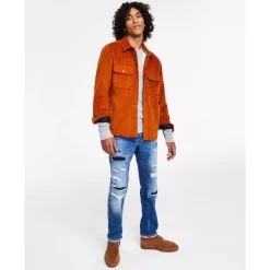 Buy 🤩 Sun + Stone Men's Nigel Regular-Fit Solid Fleece-Lined Corduroy 👕 Shirt Jacket, Created For Macy's Caramel Cafe 👍 -Sun + Stone Shop unnamed file 336
