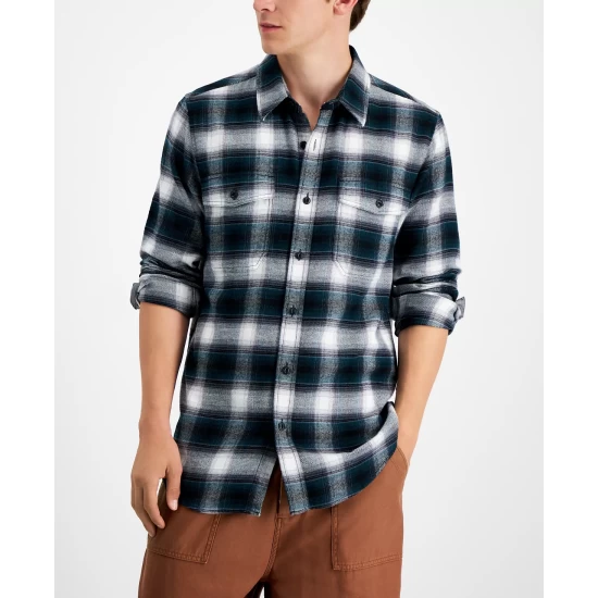 Deals π₯° Sun + Stone Men's Plaid Flannel π Shirt, Created For Macy's Dark Scarlet π€© 7 Deals π₯° Sun + Stone Men's Plaid Flannel π Shirt, Created For Macy's Dark Scarlet π€© - Image 5