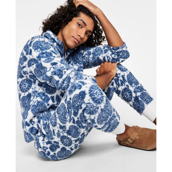 Budget ✨ Sun + Stone Men's Regular-Fit Paisley Bandana-Print Fleece Joggers, Created For Macy's Vintage White Combo ⌛ 7 Budget ✨ Sun + Stone Men's Regular-Fit Paisley Bandana-Print Fleece Joggers, Created For Macy's Vintage White Combo ⌛ - Image 5