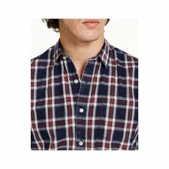 Promo 🎁 Sun + Stone Men's Dio Plaid 👚 Shirt, Created For Macy's Navy ✔️ -Sun + Stone Shop unnamed file 474