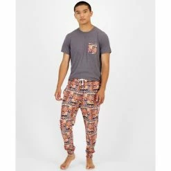 Top 10 🔥 Sun + Stone Men's Southwest Geo-Print Pajama Joggers, Created For Macy's Orange Navy ❤️ -Sun + Stone Shop unnamed file 544