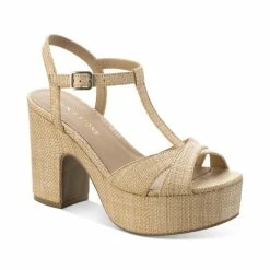 Promo 🔔 Sun + Stone Jillien 👗 Dress 🩴 Sandals, Created For Macy's Nat Raffia ✔️