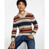 Cheapest 😍 Sun + Stone Men's Blanket Stripe Shawl Sweater, Created For Macy's Maple Heather ❤️ -Sun + Stone Shop unnamed file 725