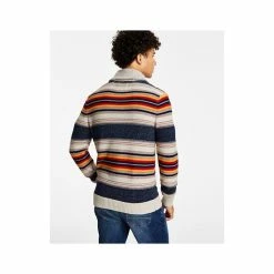 Cheapest 😍 Sun + Stone Men's Blanket Stripe Shawl Sweater, Created For Macy's Maple Heather ❤️ -Sun + Stone Shop unnamed file 726