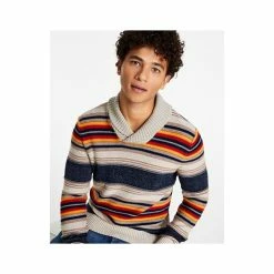 Cheapest 😍 Sun + Stone Men's Blanket Stripe Shawl Sweater, Created For Macy's Maple Heather ❤️ -Sun + Stone Shop unnamed file 727
