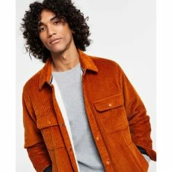Buy π€© Sun + Stone Men's Nigel Regular-Fit Solid Fleece-Lined Corduroy π Shirt Jacket, Created For Macy's Caramel Cafe π