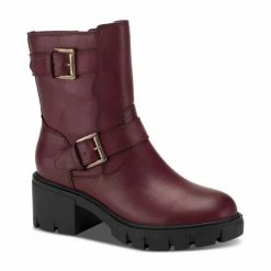 Outlet β¨ Sun + Stone Lionell Moto Booties, Created For Macy's Wine π
