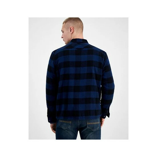 Brand new π Sun + Stone Men's Carter Buffalo Plaid Long-Sleeve Button-Up Flannel π Shirt Jacket Night Navy π₯ 4 Brand new π Sun + Stone Men's Carter Buffalo Plaid Long-Sleeve Button-Up Flannel π Shirt Jacket Night Navy π₯ - Image 2