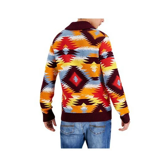 Best Sale π Sun + Stone Men's Ranger Geometric-Print Jacquard Shawl Neck Sweater, Created For Macy's Mountain Spring π 4 Best Sale π Sun + Stone Men's Ranger Geometric-Print Jacquard Shawl Neck Sweater, Created For Macy's Mountain Spring π - Image 2