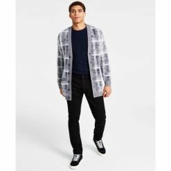 Discount 😀 Sun + Stone Men's Julio Regular-Fit Plaid Cardigan, Created For Macy's Basic Navy 👍