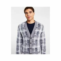 Discount 😀 Sun + Stone Men's Julio Regular-Fit Plaid Cardigan, Created For Macy's Basic Navy 👍 -Sun + Stone Shop unnamed file 868