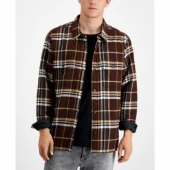 Coupon π Sun + Stone Men's Randy Flannel π Shirt Jacket, Created For Macy's Rich Chocolate β¨