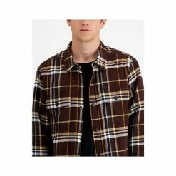 Coupon 😀 Sun + Stone Men's Randy Flannel 👕 Shirt Jacket, Created For Macy's Rich Chocolate ✨ -Sun + Stone Shop unnamed file 888