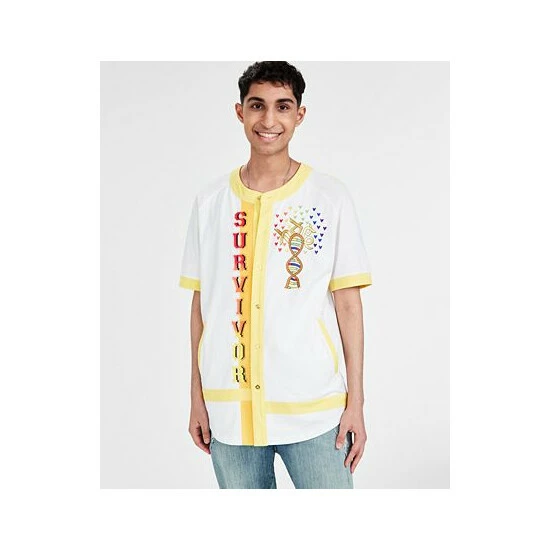 Coupon 🥰 Sun + Stone Men's Vivek Hope Classic-Fit Printed ⚾ Baseball 👕 Shirt, Created For Macy's Bright White ❤️ 5 Coupon 🥰 Sun + Stone Men's Vivek Hope Classic-Fit Printed ⚾ Baseball 👕 Shirt, Created For Macy's Bright White ❤️ - Image 3