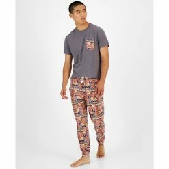 Top 10 β Sun + Stone Men's Southwest Contrast Pocket Pajama T-Shirt, Created For Macy's Orange Navy π