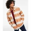 Flash Sale 😉 Sun + Stone Men's Kip Regular-Fit Stripe Fleece-Lined Flannel 👕 Shirt Jacket, Created For Macy's Caramel Cafe 🤩 -Sun + Stone Shop unnamed file 974