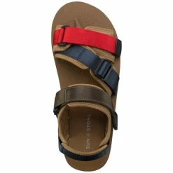 Budget ✨ Sun + Stone Men's Lormier 🩴 Sandal Tan/blue/red ❤️ -Sun + Stone Shop unnamed file 980