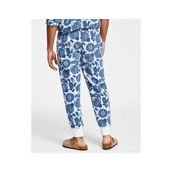 Budget ✨ Sun + Stone Men's Regular-Fit Paisley Bandana-Print Fleece Joggers, Created For Macy's Vintage White Combo ⌛ 4 Budget ✨ Sun + Stone Men's Regular-Fit Paisley Bandana-Print Fleece Joggers, Created For Macy's Vintage White Combo ⌛ - Image 2