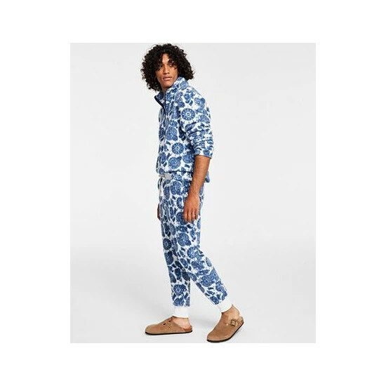Budget ✨ Sun + Stone Men's Regular-Fit Paisley Bandana-Print Fleece Joggers, Created For Macy's Vintage White Combo ⌛ 5 Budget ✨ Sun + Stone Men's Regular-Fit Paisley Bandana-Print Fleece Joggers, Created For Macy's Vintage White Combo ⌛ - Image 3