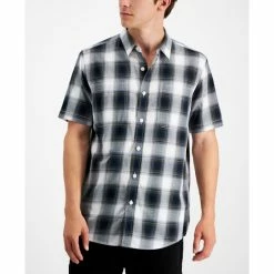 Deals β Sun + Stone Men's Devon Regular-Ft Plaid Twill π Shirt, Created For Macy's Winter Moss π